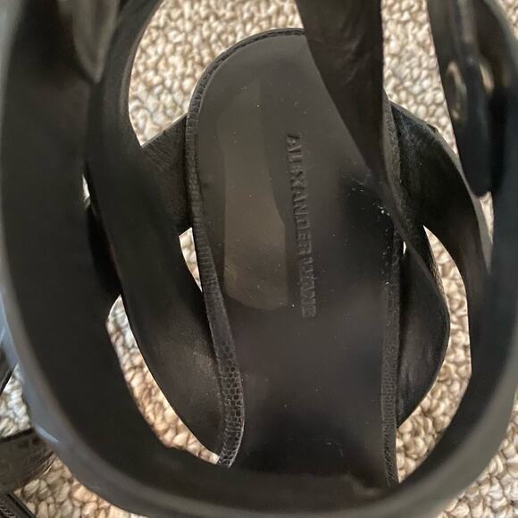 🛑SOLD🛑 Alexander Wang Sonja Heels Size 39 8.5 Black Point Toe Reptile Designer - Picture 9 of 12